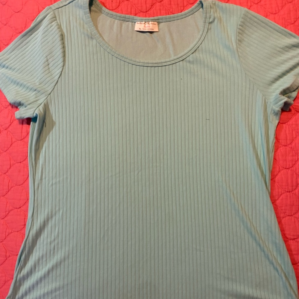 Women plain teal super soft tshirt